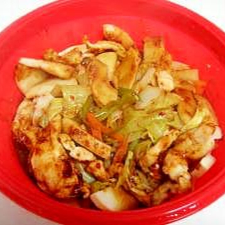 筍レシピ②　シリコンスチーマーｄｅ鶏と筍の回鍋肉風